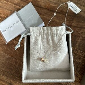 NWT & Box Michael Kors Sterling Silver Tricolor Necklace